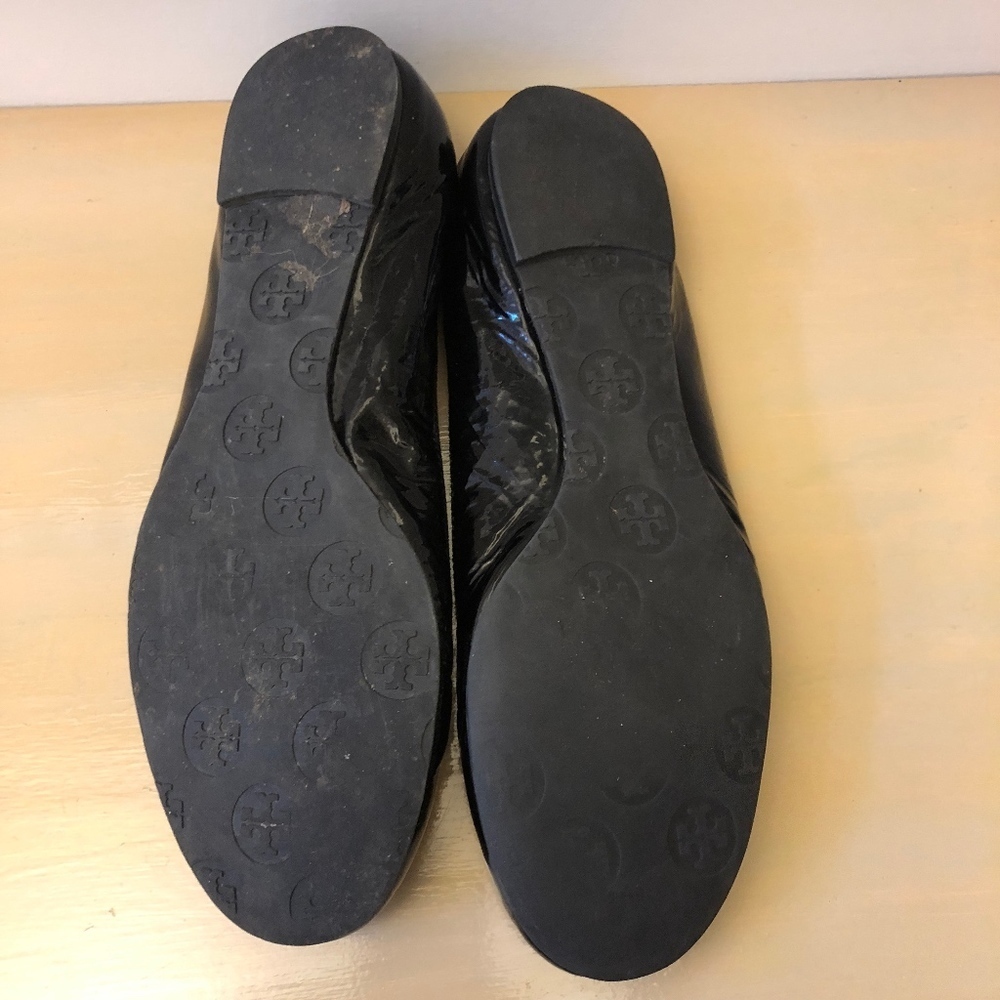 Tory Burch Black Leather Flats 6m - Picture 5 of 6